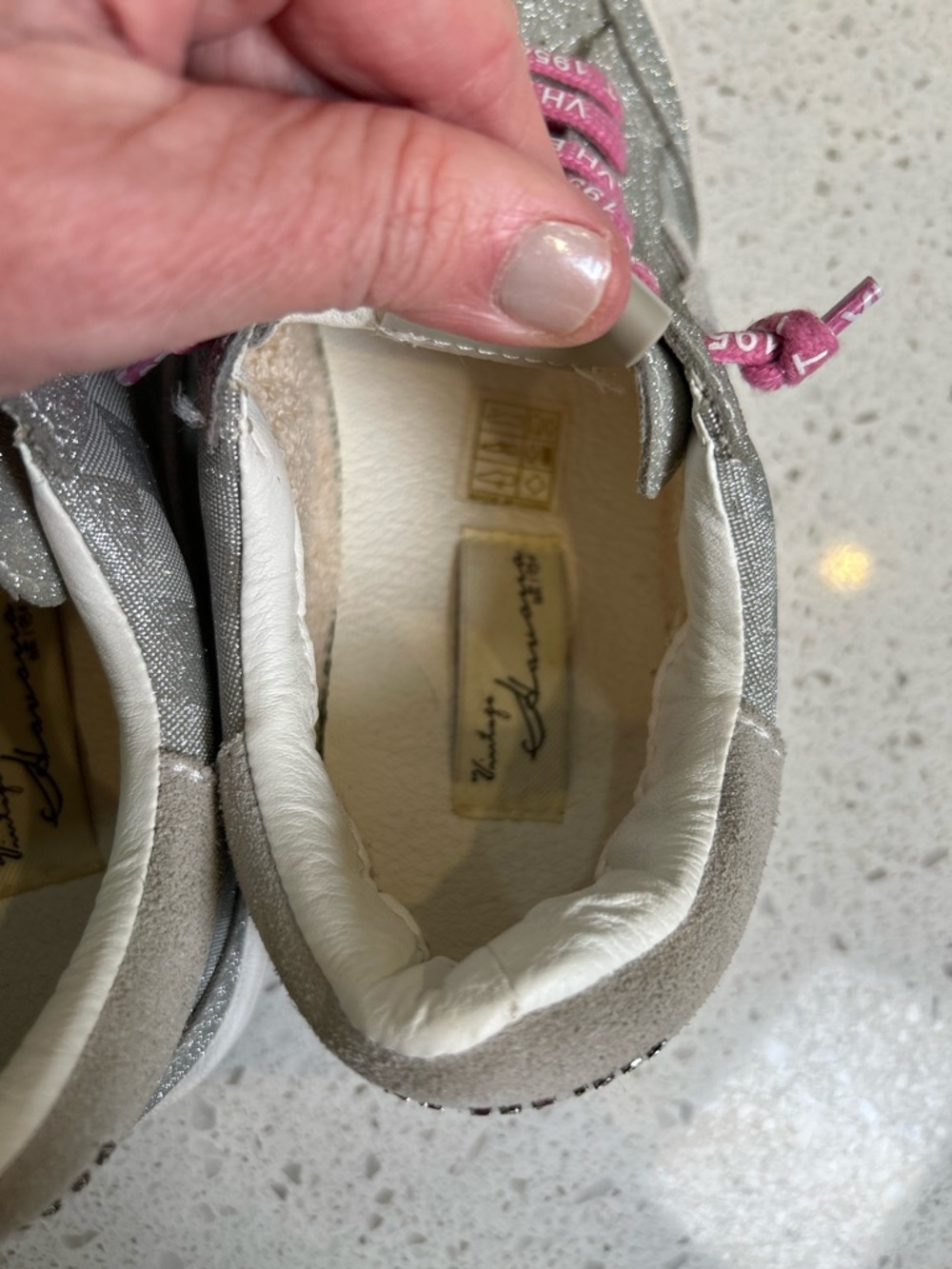 VINTAGE HAVANA Silver Checkered Harlow SNEAKERS Size 7 - Picture 7 of 9